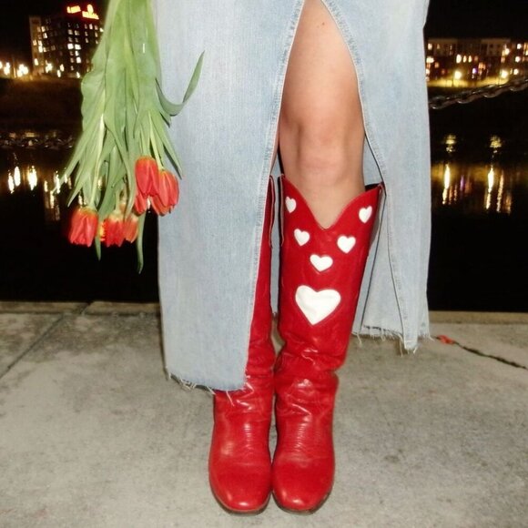 BILLINI Velma Cowboy Boots Scarlet in Red Size US 8 - Picture 3 of 11